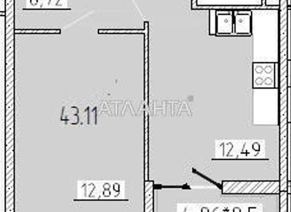 1-комнатная квартира по адресу ул. Краснова (площадь 43,1 м²) - Atlanta.ua