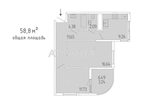 2-rooms apartment apartment by the address st. Krasnova (area 58,8 m²) - Atlanta.ua - photo 2
