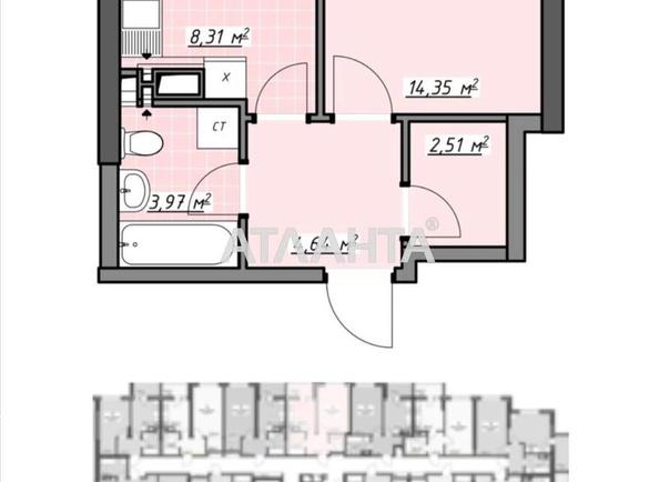 1-room apartment apartment by the address st. Glushko ak pr Dimitrova pr (area 35,3 m²) - Atlanta.ua - photo 9