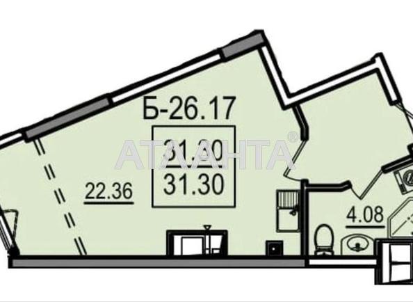 1-кімнатна квартира за адресою вул. Дача Ковалевського (площа 31,3 м²) - Atlanta.ua - фото 7