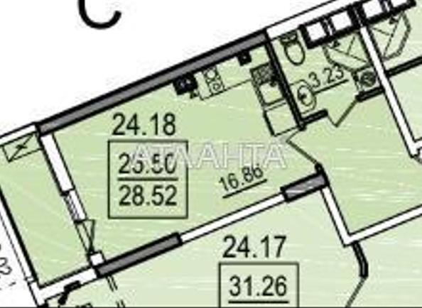 1-room apartment apartment by the address st. Dacha Kovalevskogo Amundsena (area 28,7 m²) - Atlanta.ua