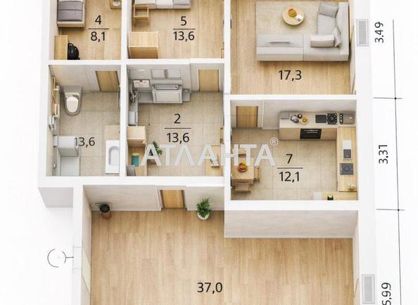 Багатокімнатна квартира за адресою вул. Грушевського Михайла (площа 114 м²) - Atlanta.ua - фото 8