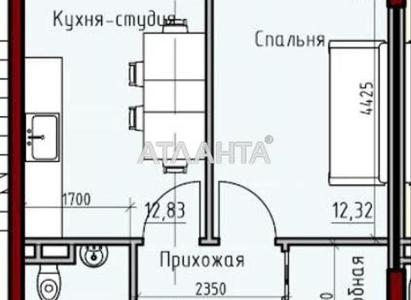 1-room apartment apartment by the address st. Radostnaya (area 38,9 m²) - Atlanta.ua - photo 2