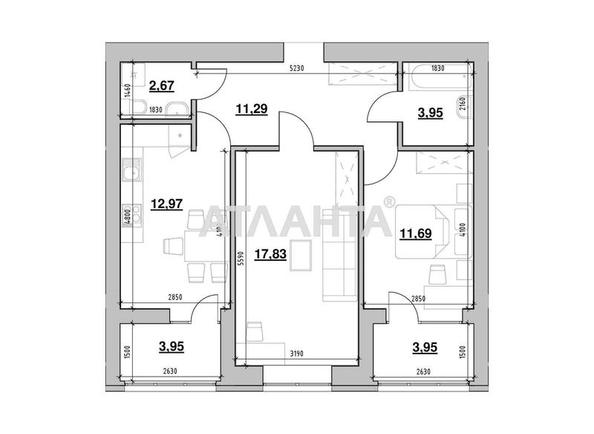 2-комнатная квартира по адресу ул. Зализнична (площадь 68,3 м²) - Atlanta.ua