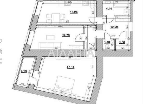 2-комнатная квартира по адресу ул. Зализнична (площадь 80,3 м²) - Atlanta.ua
