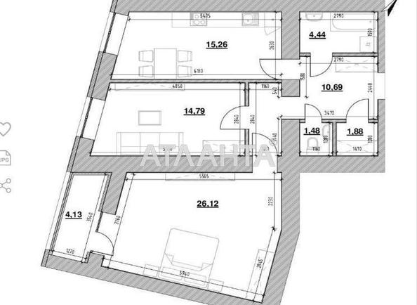 2-комнатная квартира по адресу ул. Зализнична (площадь 80,6 м²) - Atlanta.ua
