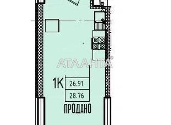 1-комнатная квартира по адресу ул. Генуэзская (площадь 28,8 м²) - Atlanta.ua - фото 2