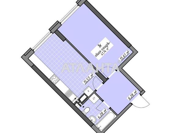1-room apartment apartment by the address st. Glushko ak pr Dimitrova pr (area 41,7 m²) - Atlanta.ua - photo 3