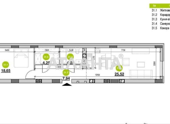 1-кімнатна квартира за адресою вул. Рудненська (площа 60,6 м²) - Atlanta.ua - фото 2