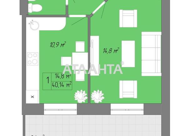 1-room apartment apartment by the address st. Nebesnoy Sotni pr Zhukova marsh pr Leninskoy iskry pr (area 45 m²) - Atlanta.ua - photo 5