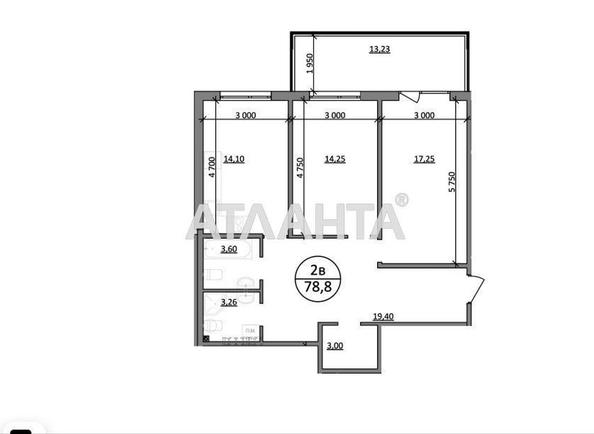 2-кімнатна квартира за адресою вул. Зелена бічна (площа 78,8 м²) - Atlanta.ua - фото 2