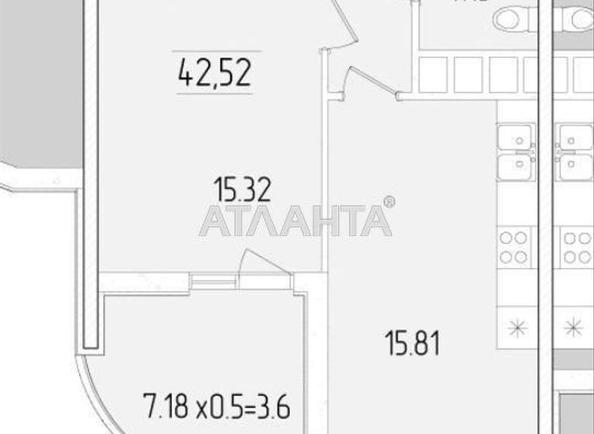 1-комнатная квартира по адресу ул. Краснова (площадь 43 м²) - Atlanta.ua - фото 2