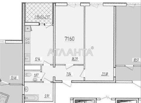2-rooms apartment apartment by the address st. Krasnova (area 70,6 m²) - Atlanta.ua - photo 2