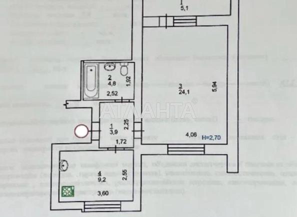 1-комнатная квартира по адресу ул. Юности (площадь 47,1 м²) - Atlanta.ua - фото 14