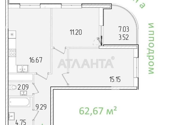 2-комнатная квартира по адресу ул. Краснова (площадь 67,7 м²) - Atlanta.ua - фото 14