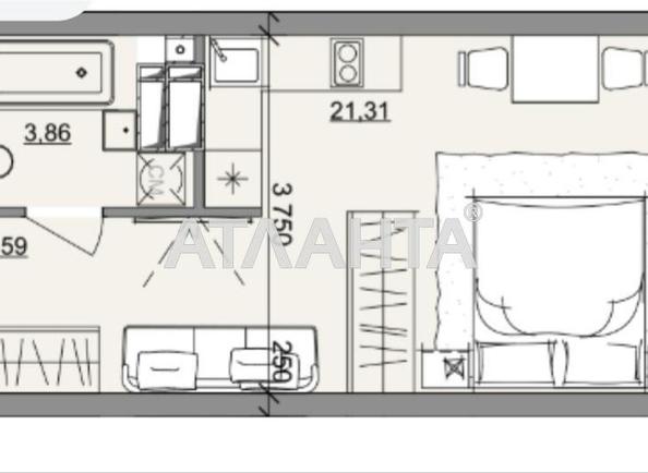 1-room apartment apartment by the address st. Bocharova gen (area 28,8 m²) - Atlanta.ua - photo 3