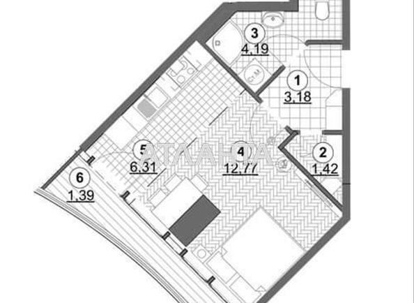 1-room apartment apartment by the address st. Gagarinskoe plato (area 30,0 m²) - Atlanta.ua - photo 2