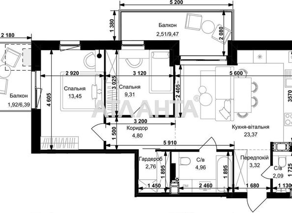 2-rooms apartment apartment by the address st. Stryyskaya (area 68,5 m²) - Atlanta.ua - photo 5