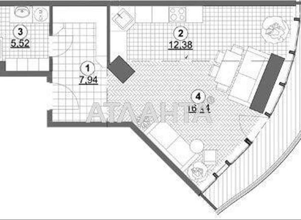 1-кімнатна квартира за адресою вул. Гагарінське плато (площа 44,6 м²) - фото 2 1-кімнатна квартира за адресою вул. Гагарінське плато (площа 44,6 м²) - Atlanta.ua - фото 2