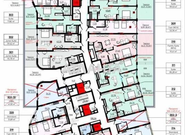 1-кімнатна квартира за адресою вул. Аркадійська Алея (площа 89,2 м²) - Atlanta.ua - фото 9