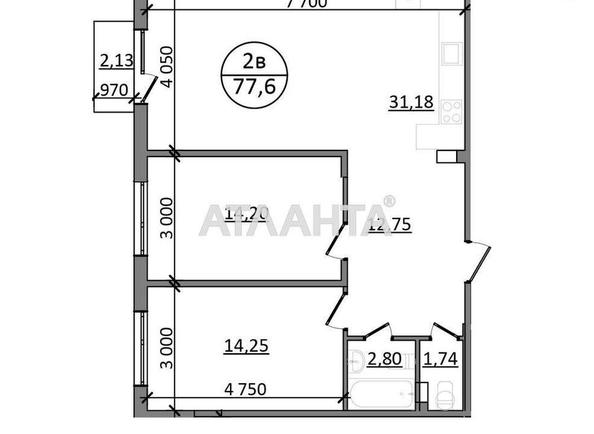 2-rooms apartment apartment by the address st. Zelenaya bokovaya (area 77,6 m²) - Atlanta.ua - photo 2