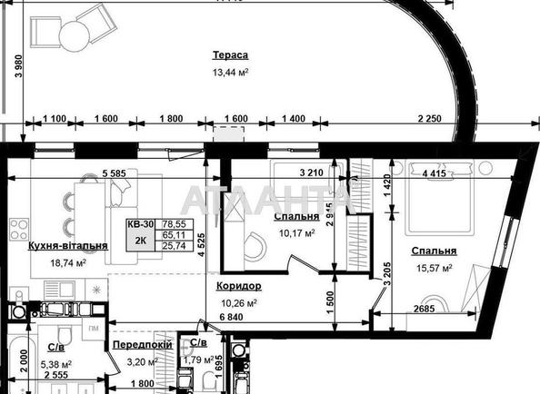 2-rooms apartment apartment by the address st. Stryyskaya (area 78,6 m²) - Atlanta.ua - photo 5