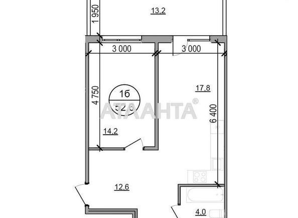 1-кімнатна квартира за адресою вул. Зелена бічна (площа 52,6 м²) - Atlanta.ua - фото 2