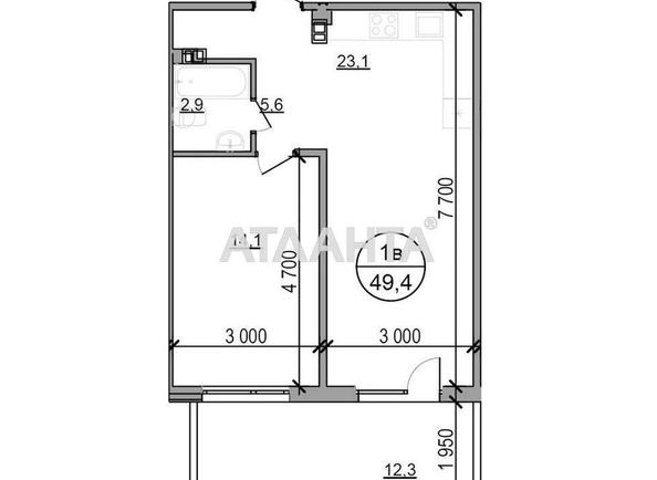 1-кімнатна квартира за адресою вул. Зелена бічна (площа 49,4 м²) - Atlanta.ua - фото 2