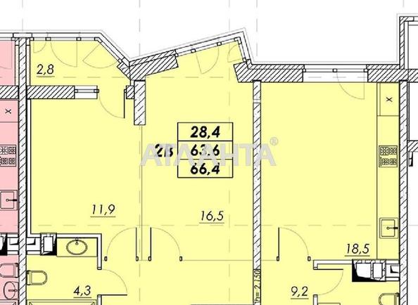 2-rooms apartment apartment by the address st. Prokhorovskaya Khvorostina (area 65 m²) 2-rooms apartment apartment by the address st. Prokhorovskaya Khvorostina (area 65 m²) - Atlanta.ua