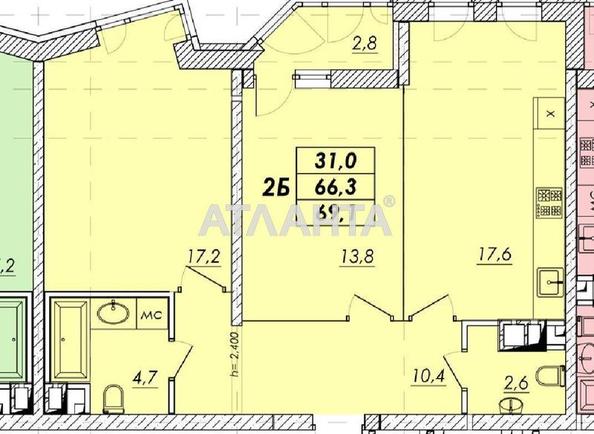 2-кімнатна квартира за адресою вул. Прохорівська (площа 67,5 м²) - фото 2 2-кімнатна квартира за адресою вул. Прохорівська (площа 67,5 м²) - Atlanta.ua - фото 2