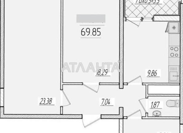 1-room apartment apartment by the address st. Krasnova (area 69,8 m²) 1-room apartment apartment by the address st. Krasnova (area 69,8 m²) - Atlanta.ua