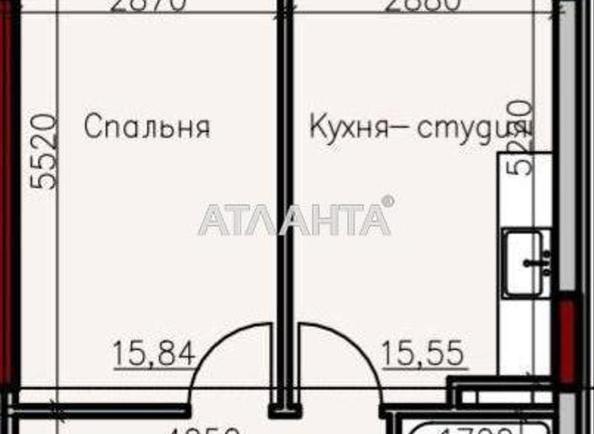 1-кімнатна квартира за адресою вул. Донського Дмитра (площа 45,4 м²) - Atlanta.ua - фото 2