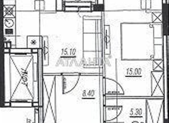 1-кімнатна квартира за адресою вул. Бочарова ген. (площа 47,1 м²) - фото 6 1-кімнатна квартира за адресою вул. Бочарова ген. (площа 47,1 м²) - Atlanta.ua - фото 6
