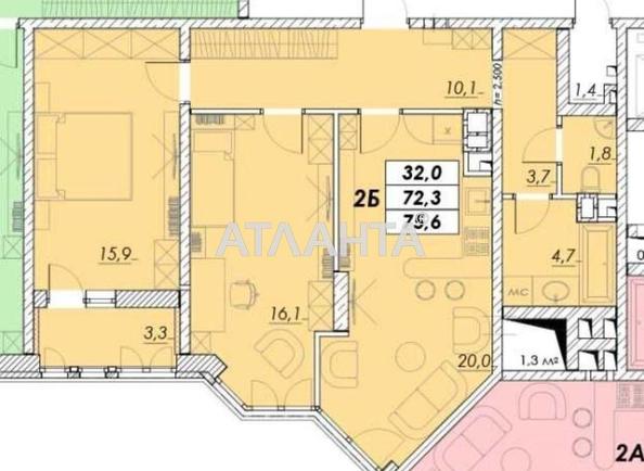 2-комнатная квартира по адресу ул. Прохоровская (площадь 75,6 м²) - Atlanta.ua - фото 3