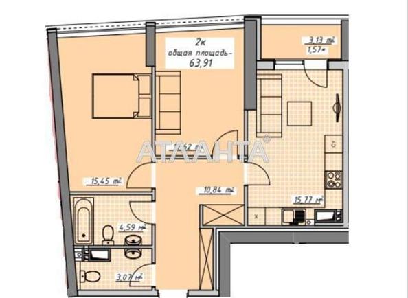 2-комнатная квартира по адресу Курортный пер. (площадь 63,9 м²) - Atlanta.ua - фото 2