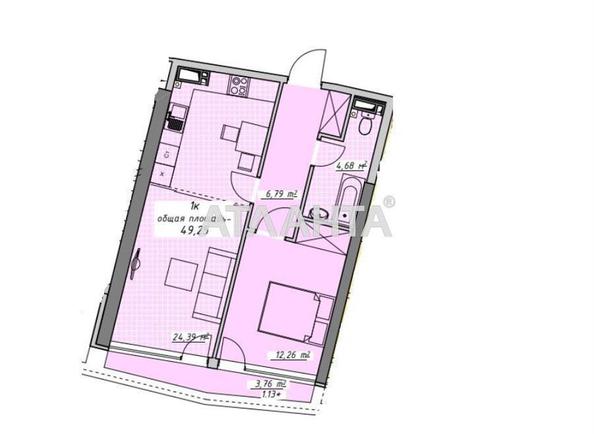 1-комнатная квартира по адресу Курортный пер. (площадь 49,3 м²) - Atlanta.ua - фото 2