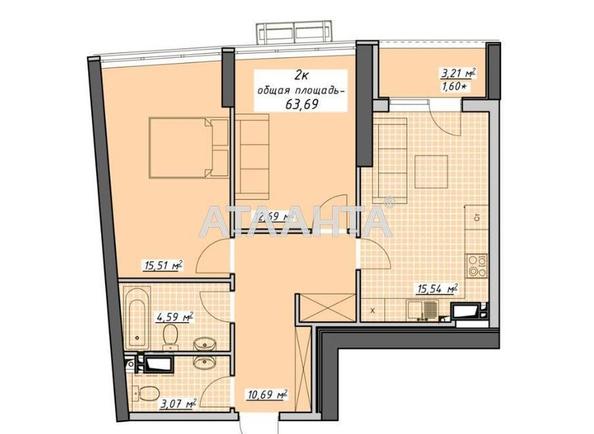 2-комнатная квартира по адресу Курортный пер. (площадь 63,7 м²) - Atlanta.ua - фото 2