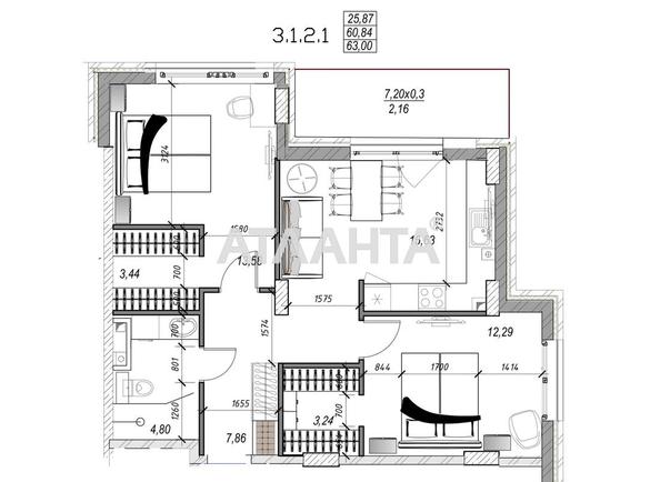 2-кімнатна квартира за адресою Фонтанська дор. (площа 69,6 м²) - Atlanta.ua - фото 2