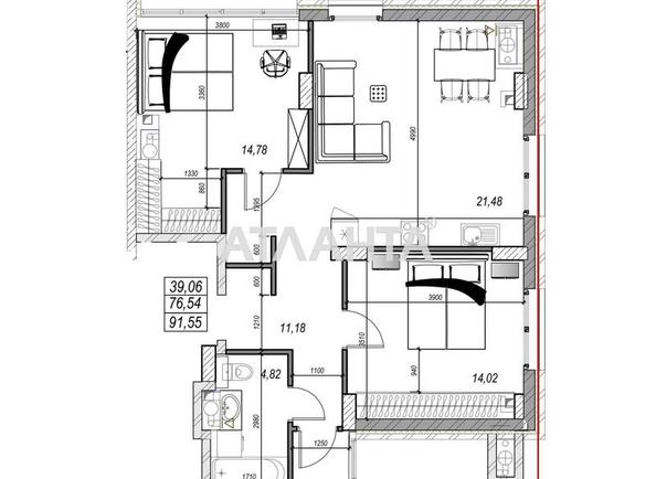 2-комнатная квартира по адресу Фонтанская дор. (площадь 91,6 м²) - Atlanta.ua - фото 2