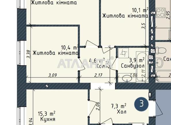 3-кімнатна квартира за адресою вул. Промислова (площа 78,5 м²) - Atlanta.ua