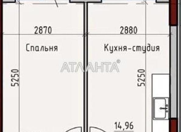 1-комнатная квартира по адресу ул. Донского Дмитрия (площадь 41,8 м²) - Atlanta.ua