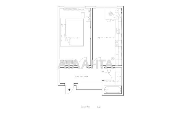 1-кімнатна квартира за адресою вул. Донського Дмитра (площа 41,8 м²) - Atlanta.ua - фото 11