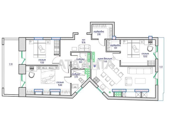 Багатокімнатна квартира за адресою вул. Гімназійна (площа 95,9 м²) - Atlanta.ua - фото 4