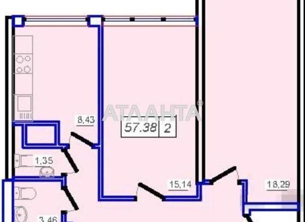 2-комнатная квартира по адресу ул. Жемчужная (площадь 57 м²) - Atlanta.ua - фото 3