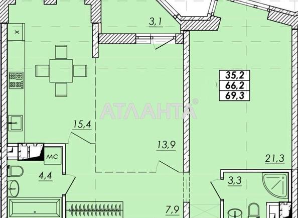 2-комнатная квартира по адресу ул. Прохоровская (площадь 69,3 м²) - Atlanta.ua - фото 11