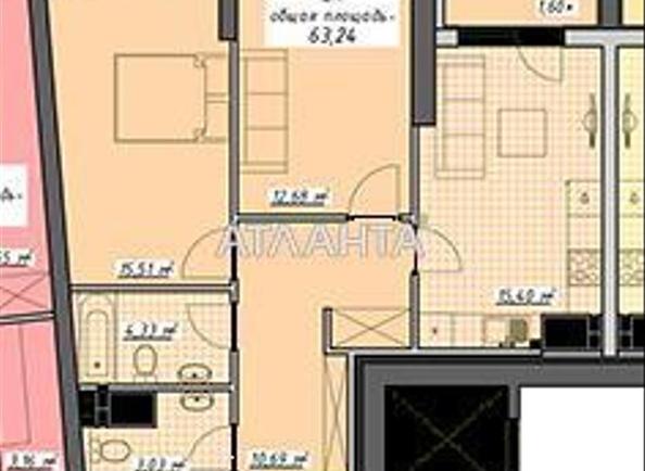 2-rooms apartment apartment by the address st. Kurortnyy per (area 64 m²) - Atlanta.ua