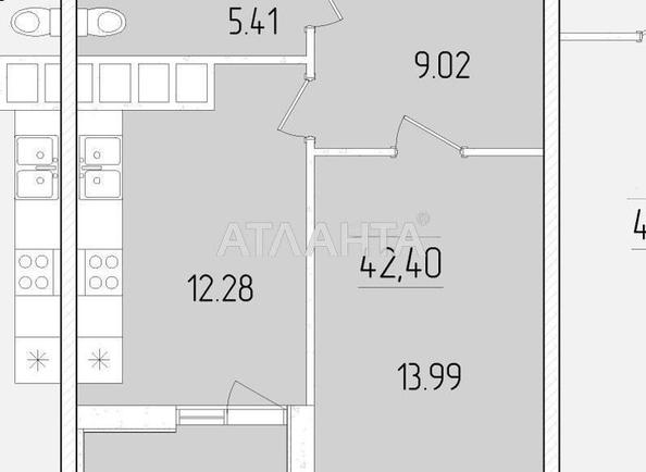 1-комнатная квартира по адресу ул. Краснова (площадь 42,4 м²) - Atlanta.ua