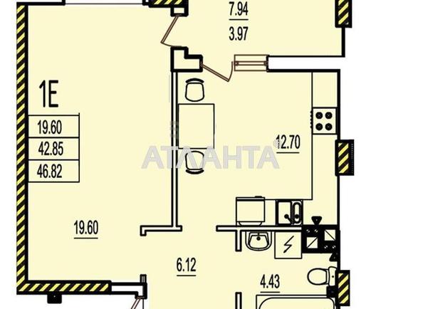 1-комнатная квартира по адресу ул. Строительная (площадь 47 м²) - Atlanta.ua - фото 2