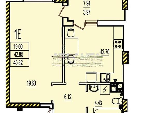 1-комнатная квартира по адресу ул. Строительная (площадь 47 м²) - Atlanta.ua - фото 2