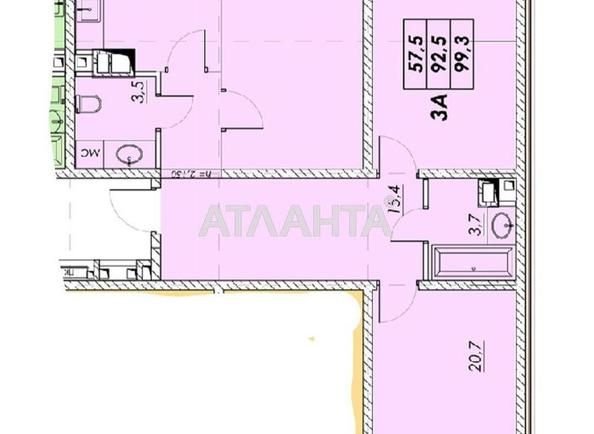 3-rooms apartment apartment by the address st. Prokhorovskaya Khvorostina (area 98,3 m²) - Atlanta.ua - фото 2